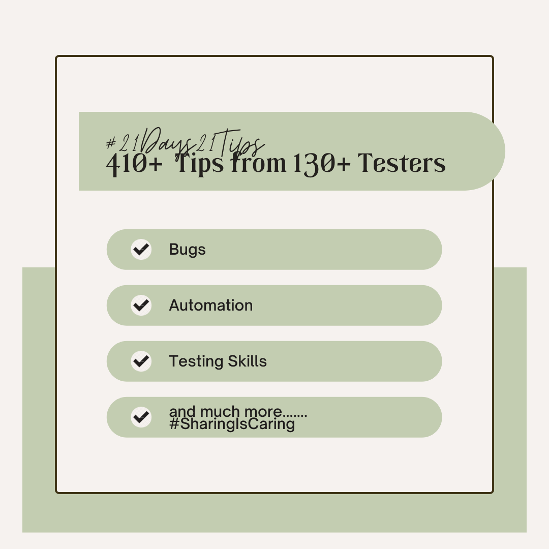 Testing Tips from Testers